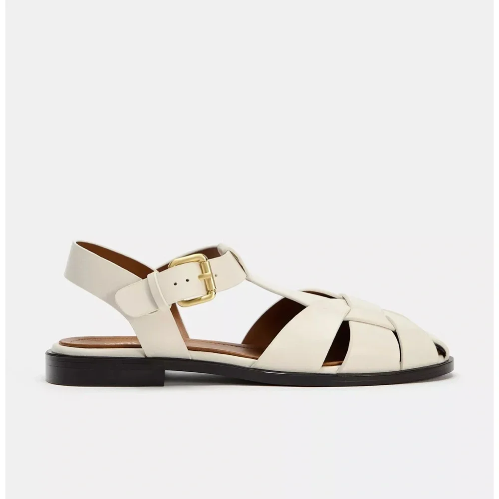 ZARA FLAT FISHERMAN SANDALS NWT 7.5 (38) - Picture 6 of 13